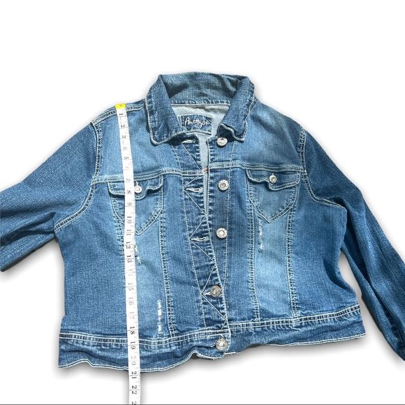 Amethyst Women’s Blue Denim Jacket With Silver Rhinestone Button’s Size 2X - Picture 8 of 14